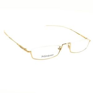 YVES SAINT LAURENT 90s Gold Flat Glasses - w/ Case & Packaging